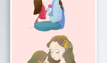 动漫母女图片,母女情深动漫瞬间